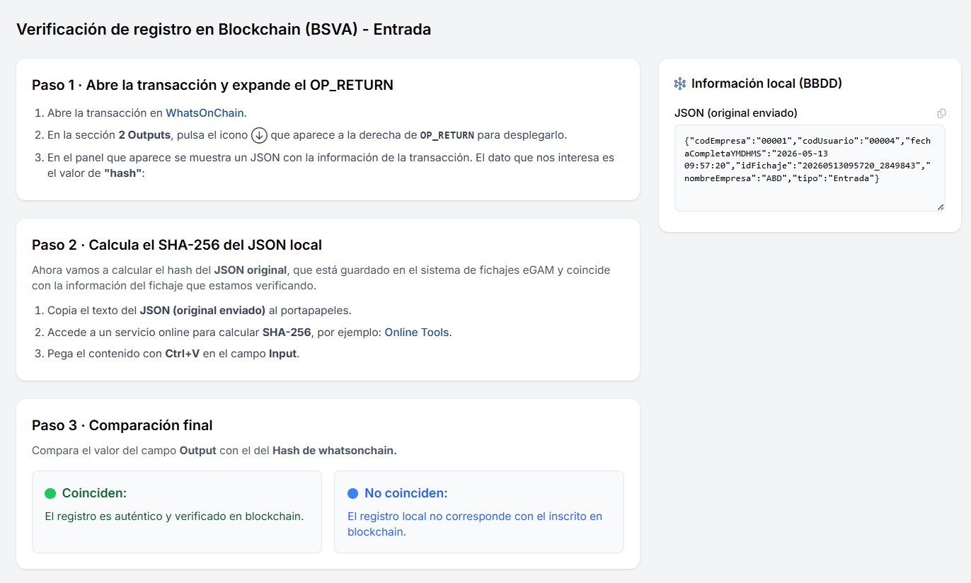 Auditor&iacute;a de fichajes con tecnolog&iacute;a blockchain para garantizar la inalterabilidad seg&uacute;n el Real Decreto